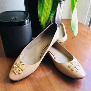 Tory Burch Raleigh Flats in Patent Nude/Tan/Cream